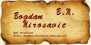 Bogdan Mirosavić vizit kartica